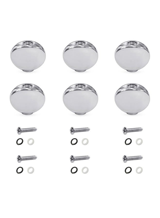 MAXCHEER 6PCS Small Oval Metal Guitar Tuning Pegs keys Tuners Machine Heads replacement Buttons knobs Handle (Chrome) - Image 1