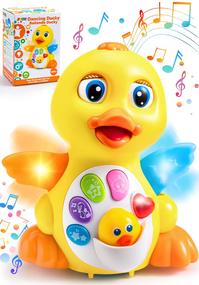 JOYIN Baby Toys Duck, Infant Dancing Crawling Musical Toys 18+ Months, Tummy Time Light Up Learning Duck with Music & Lights, Baby Easter Basket Stuffers Gifts - Image 1