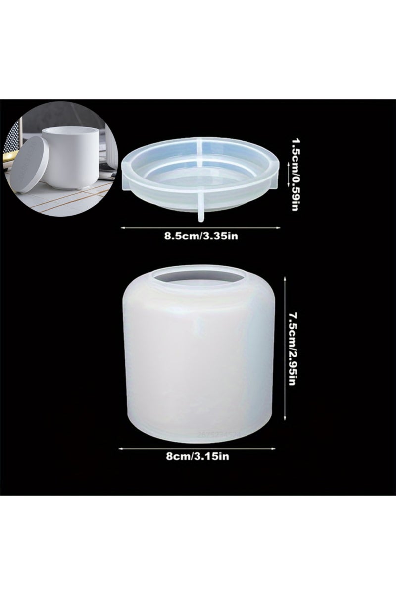 Silicone mold 02 3D Circular Candle Jar Mold, DIY Concrete Circular Bottle Making Mold, Used To Stor