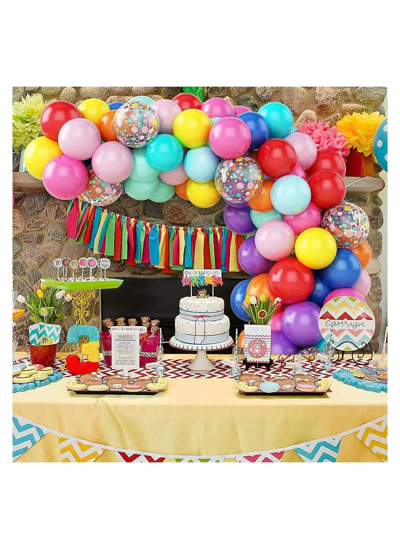 JOLLITY LLC - Balloons Arch Kit Multicolor Blue Red Yellow Purple Green Orange Latex for Birthday Decoration Party Supplies Wedding Anniversary Baby Shower Carnival and Circus Theme (99 pcs) - Image 1