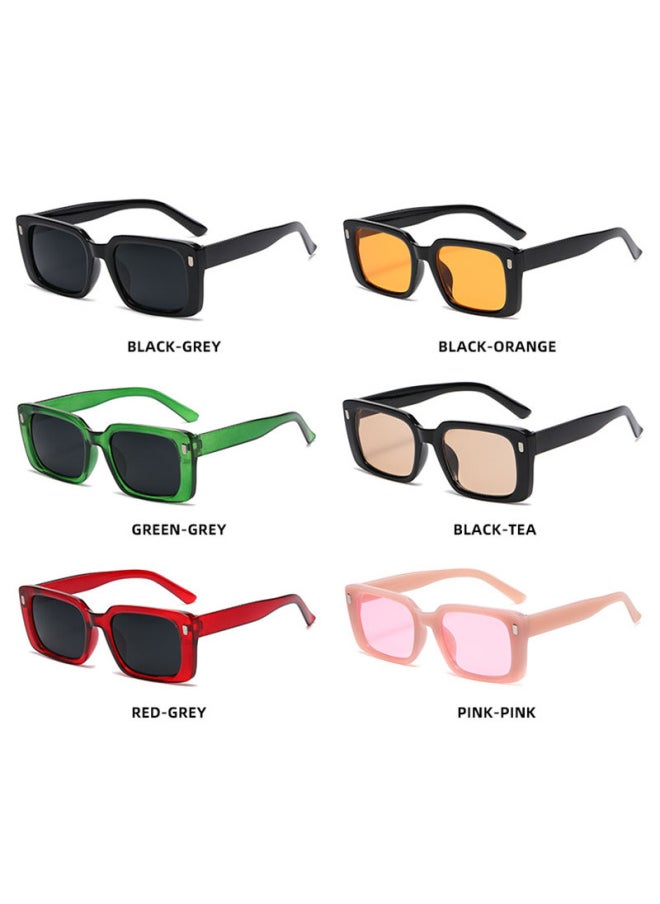 Generic - Square Sunglasses Women 2022 Luxury Brand Shades for Women Vintage Orange Punk Gafas De Sol Hombre Lentes De Sol Mujer-Lenses Color:RedGray-Frame Color:As picture - Image 1