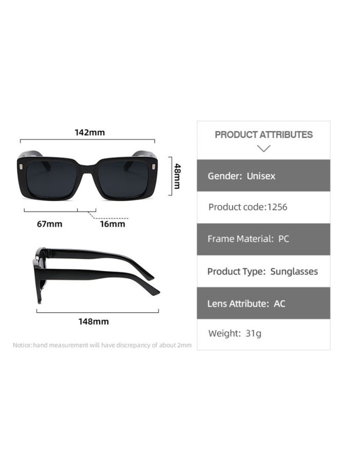 Generic - Square Sunglasses Women 2022 Luxury Brand Shades for Women Vintage Orange Punk Gafas De Sol Hombre Lentes De Sol Mujer-Lenses Color:RedGray-Frame Color:As picture - Image 1