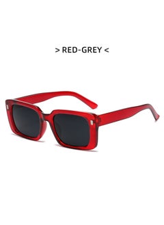 Square Sunglasses Women 2022 Luxury Brand Shades for Women Vintage Orange Punk Gafas De Sol Hombre Lentes De Sol Mujer-Lenses Color:RedGray-Frame Color:As picture
