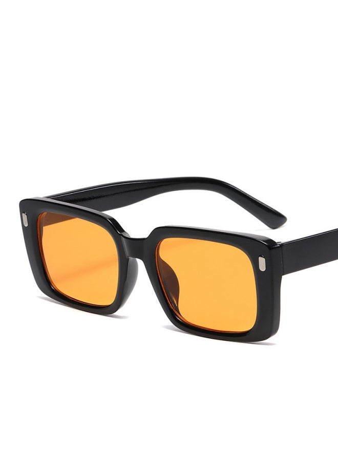 Generic - Square Sunglasses Women 2022 Luxury Brand Shades for Women Vintage Orange Punk Gafas De Sol Hombre Lentes De Sol Mujer-Lenses Color:RedGray-Frame Color:As picture - Image 1