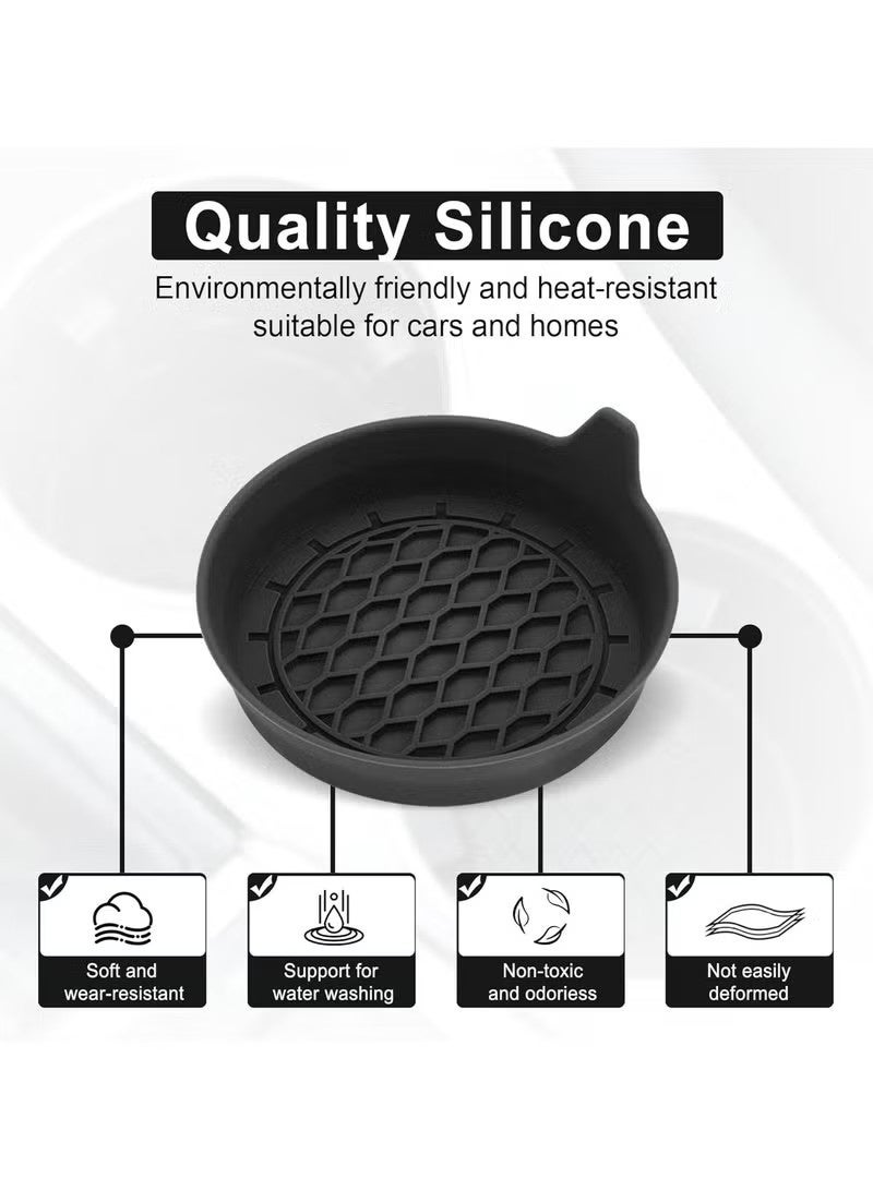 حامل أكواب السيارة، حامل أكواب من السيليكون، حامل أكواب عالمي غير قابل للانزلاق، ملحقات داخلية للسيارة للنساء والرجال، مجموعات داخلية، عبوة من 4 قطع باللون الأسود - Image 4