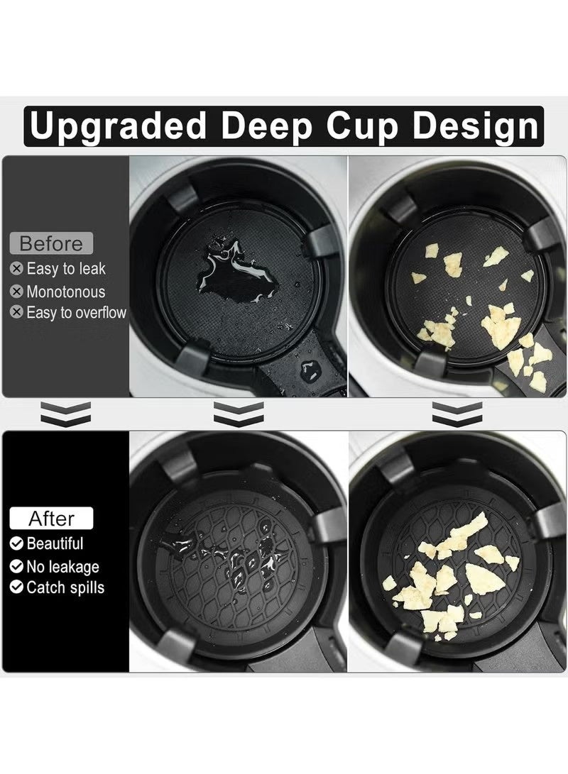 حامل أكواب السيارة، حامل أكواب من السيليكون، حامل أكواب عالمي غير قابل للانزلاق، ملحقات داخلية للسيارة للنساء والرجال، مجموعات داخلية، عبوة من 4 قطع باللون الأسود - Image 2