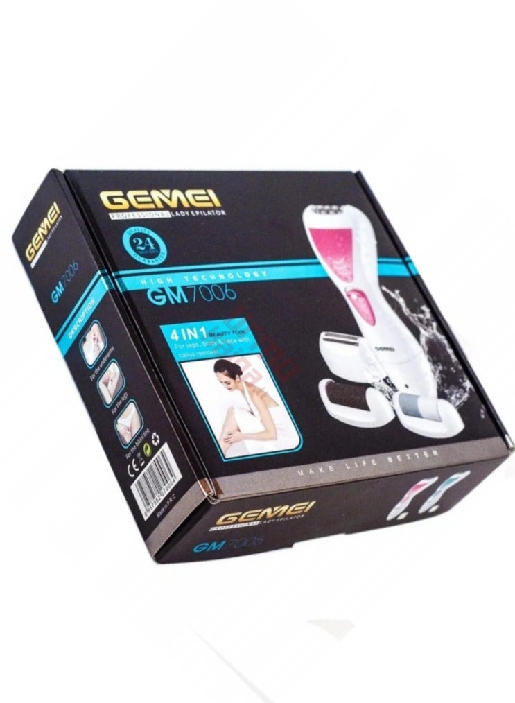 Geemy 4 in 1 Multifunctional Women's Electric Hair Clipper Cordless Hair Removal Trimmer Pedicure Device USB Rechargeable GM-7006 GEEMY - Image 3