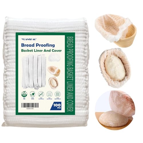 YUANSHAO 100 Pcs Banneton Liner,Banneton Bread Proofing Basket Non Woven Liners Non-Stick Dough,Bread Proofing Cover,Elastic Banneton Basket Liner,Sourdough Bread Baking Supplies - Image 1