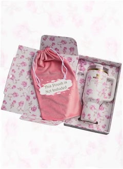 Stanley Love Shack Fancy H2.0 Flow State 40oz Cortex Tumbler, Stainless Steel Vacuum Insulated Quencher with Lid, Straw, and Stopper, Ideal for Water and Iced Tea, Keeps Drinks Cold, Presented in Elegant Gift-Ready Packaging PINK  - Image 2