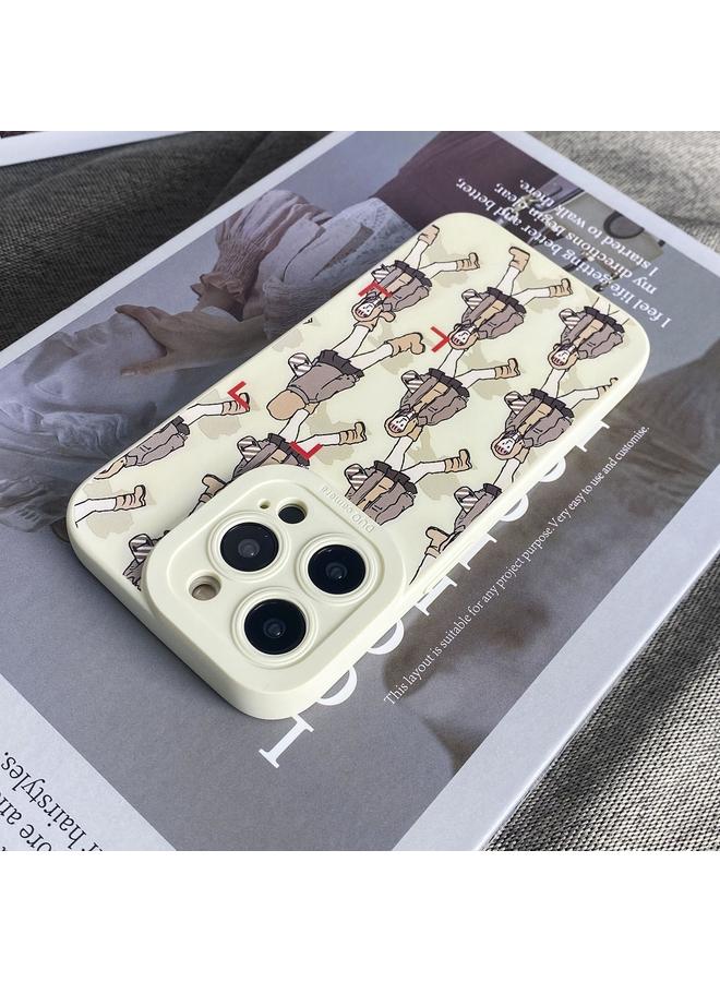 اس-توب جراب لهاتف iPhone 15 Pro مصنوع من السيليكون السائل بنمط المشاة - Image 3