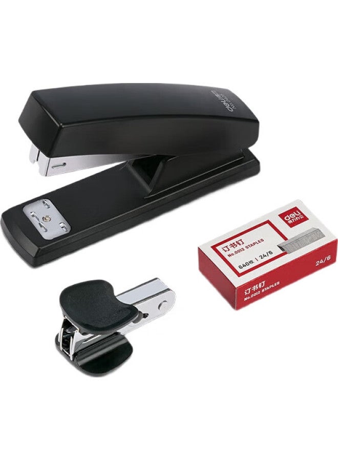 Deli [Super Popular] Deli 12# Office Stapler 3-Piece Set (Stapler, Staples, Staple Remover) Office Supplies, Black 0354 - Image 2