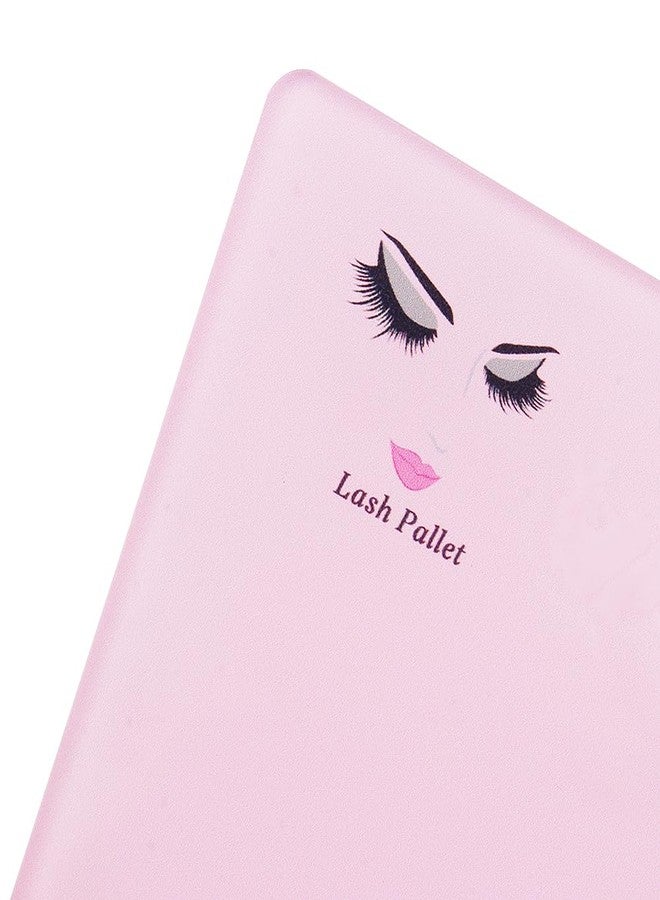 Mekupeu Eyelash Extension Pallet Holder Sets -2 in 1 Acrylic Eyelash Extension Pallet + Round Jade Stone Set Eyelash Grafting Tool Pad Lash Tray Gasket (Pink) - Image 5