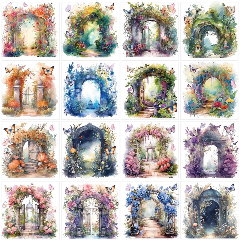 EoBeCy Fairy Garden Rub On Transfer For Crafts: 16 Pcs Secret Garden Flower Rub On Transfers For Furniture Watercolor Floral Transfer Sticker Decals Diy Crafts For Glass Wood Wall Home Decor Waterproof - Image 1
