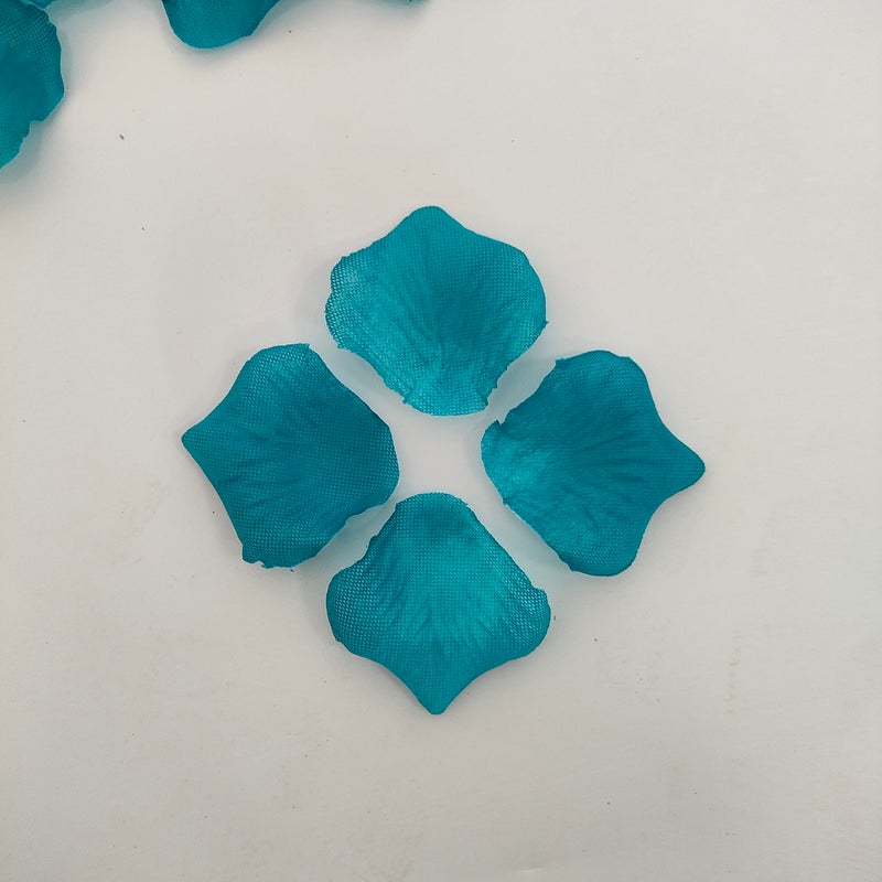 ATFL 0.9 Pound Turquoise Rose Petals for Wedding  5000 Pcs Turquoise Faux Silk Rose Petals for Romantic Night for Her Set 2.3''Teal Turquoise Blue Artificial Fake Flower Petals for Decorations - Image 4