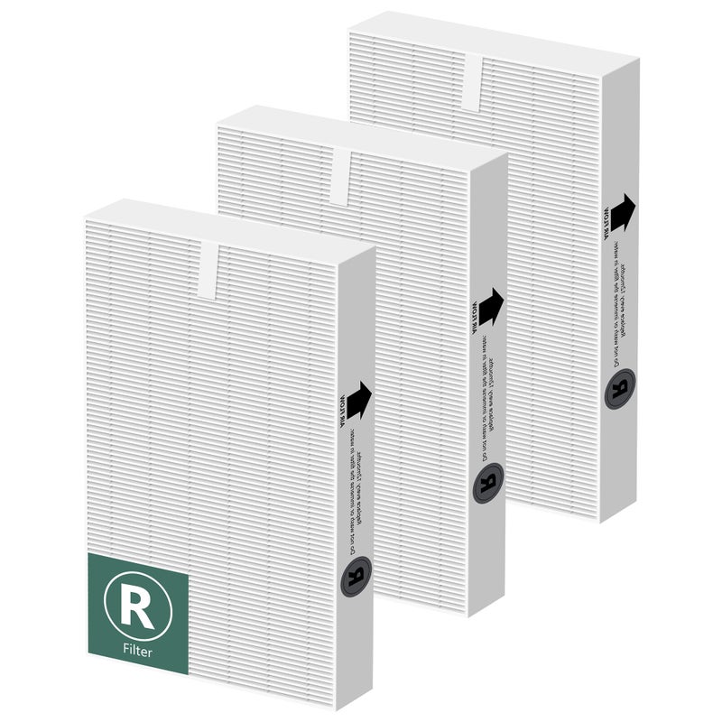 فلتر هواء HEPA HPA300 بديل R لجهاز تنقية الهواء من هوني ويل HPA 100200300 وسلسلة 5000 عبوة 3 فلاتر HEPA حقيقية متوافقة مع فلتر هوني ويل R HRFR3  HRFR2  HRFR1