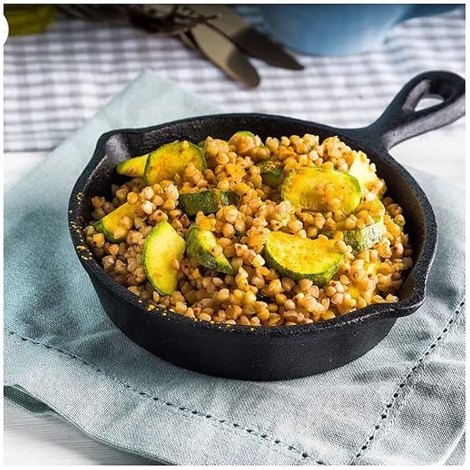 ايدا مقلاة حديد زهر مقاس 6 بوصات غير لاصقة، مقلاة مسبقة التتبيل، مقلاة للمطبخ لطهي البيض واللحوم والفطائر، للاستخدام الداخلي والخارجي، فرن، شواية، موقد، آمن للاستخدام بالحث - Image 2