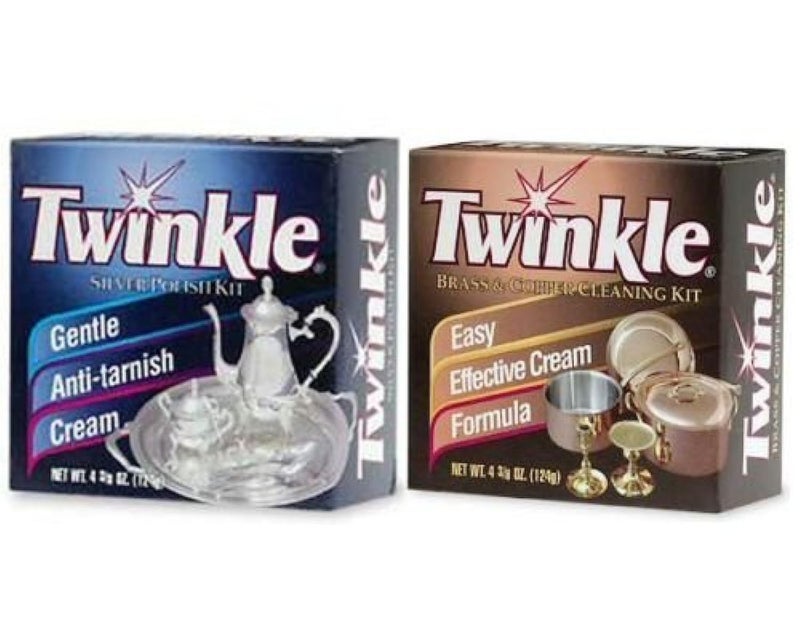Twinkle Silver Polish Kit and Brass & Copper Cleaning Kit (Pack of 2)