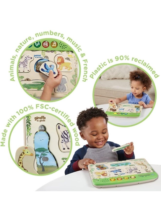 LeapFrog Interactive Wooden Animal Puzzle, Interactive Toy With 4 Modes, Teaches French And English Vocabulary, Educational Toy With Letters, Sounds, Numbers And Animals, Boys And Girls Aged 2 Years +  - Image 2