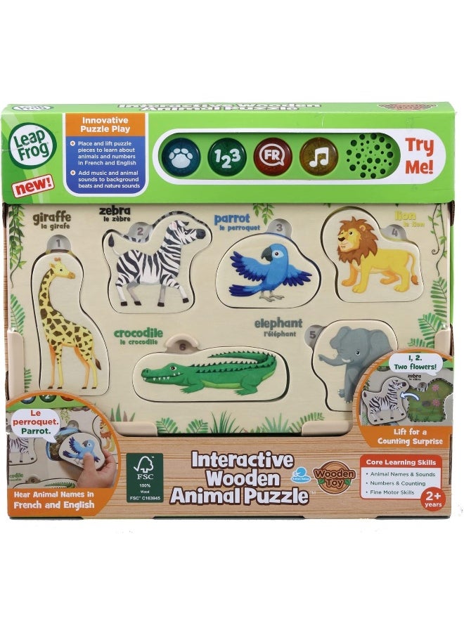 LeapFrog Interactive Wooden Animal Puzzle, Interactive Toy With 4 Modes, Teaches French And English Vocabulary, Educational Toy With Letters, Sounds, Numbers And Animals, Boys And Girls Aged 2 Years +  - Image 4