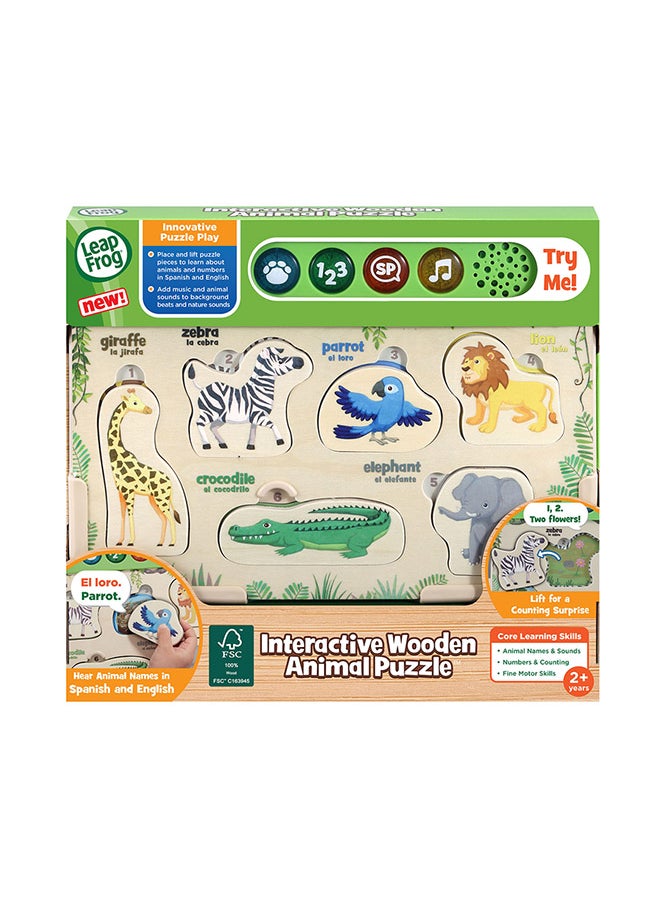 LeapFrog LeapFrog Interactive Wooden Animal Puzzle, Interactive Toy with 4 Modes, Teaches French and English Vocabulary, Educational Toy with Letters, Sounds, Numbers and Animals, Boys and Girls Aged 2 Years +  - Image 4