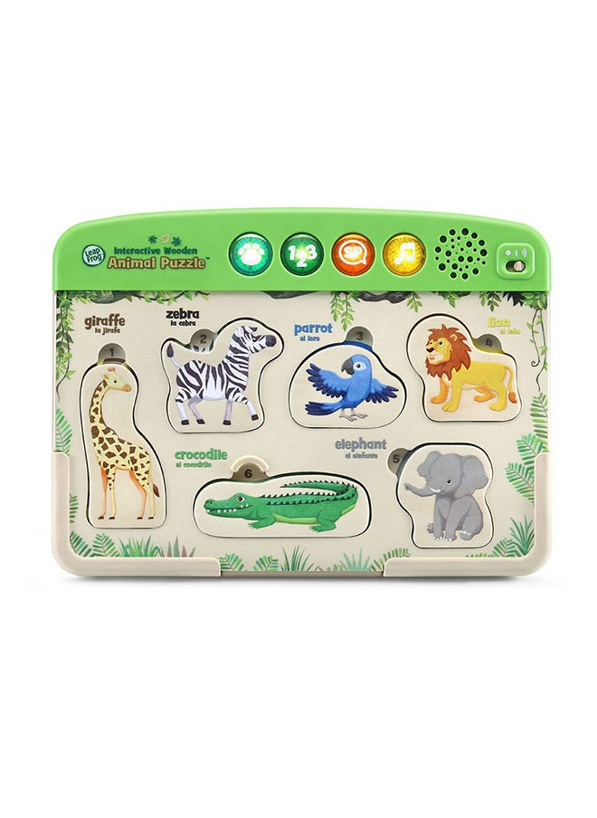 LeapFrog LeapFrog Interactive Wooden Animal Puzzle, Interactive Toy with 4 Modes, Teaches French and English Vocabulary, Educational Toy with Letters, Sounds, Numbers and Animals, Boys and Girls Aged 2 Years +  - Image 2