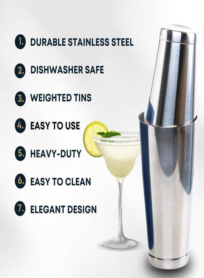 B BARIANTTE BARIANTTE Weighted Boston Cocktail Shaker - Large 28oz & 18oz, Professional Bartender Shaker Set - Image 2