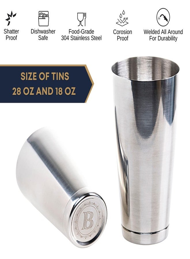 B BARIANTTE BARIANTTE Weighted Boston Cocktail Shaker - Large 28oz & 18oz, Professional Bartender Shaker Set - Image 4