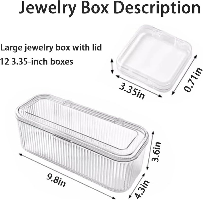 Invite Enterprise Acrylic Jewelry Box with 10 Mini Storage Cases | Portable Anti-Oxidation Transparent Jewelry Storage Box for Earrings, Rings, Bracelets, Necklaces, Watches for Women & Girls (Jewelry Case [Pack Of 1]) - Image 2