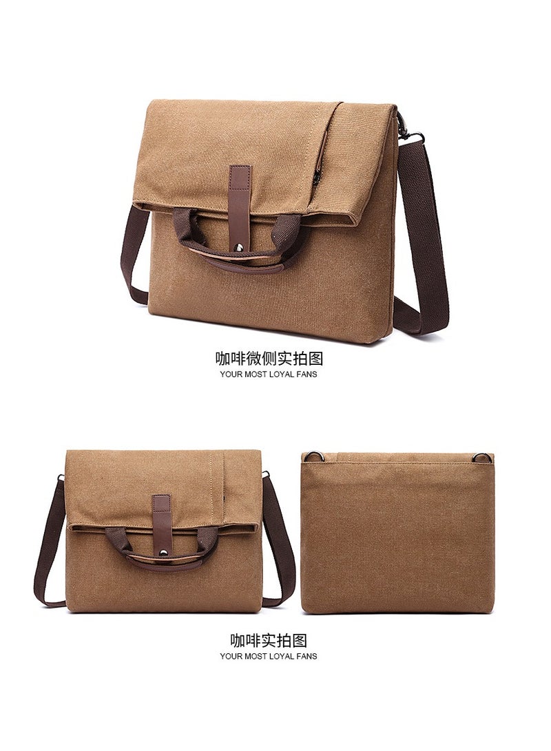 FANDARE Canvas Shoulder Bags Retro Handbag Business Satchel Crossbody Messenger Bag for 12.9 Inch Laptop Men Women Travel Commuter Work Briefcase - Image 2