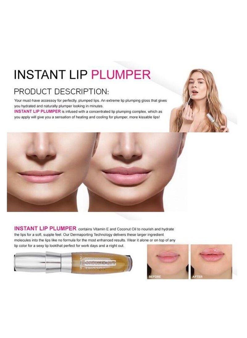 Ministar - 3D Lip Plumper Lip Gloss Lip Maximizer Balm Plumper Lip Extreme Volume Heathy Enhancer Hydrated Lips Moisturize Eliminate Dryness Wrinkles Enhances Plump Gloss - Image 1