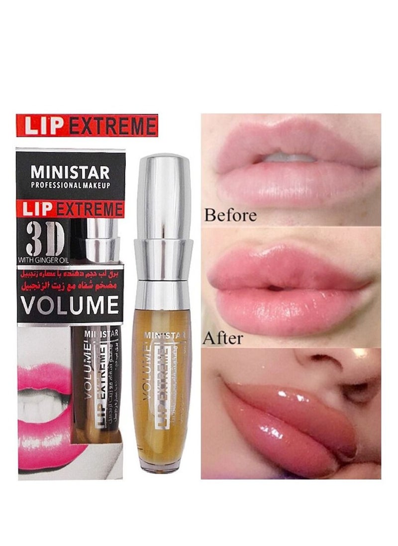 Ministar - 3D Lip Plumper Lip Gloss Lip Maximizer Balm Plumper Lip Extreme Volume Heathy Enhancer Hydrated Lips Moisturize Eliminate Dryness Wrinkles Enhances Plump Gloss - Image 1