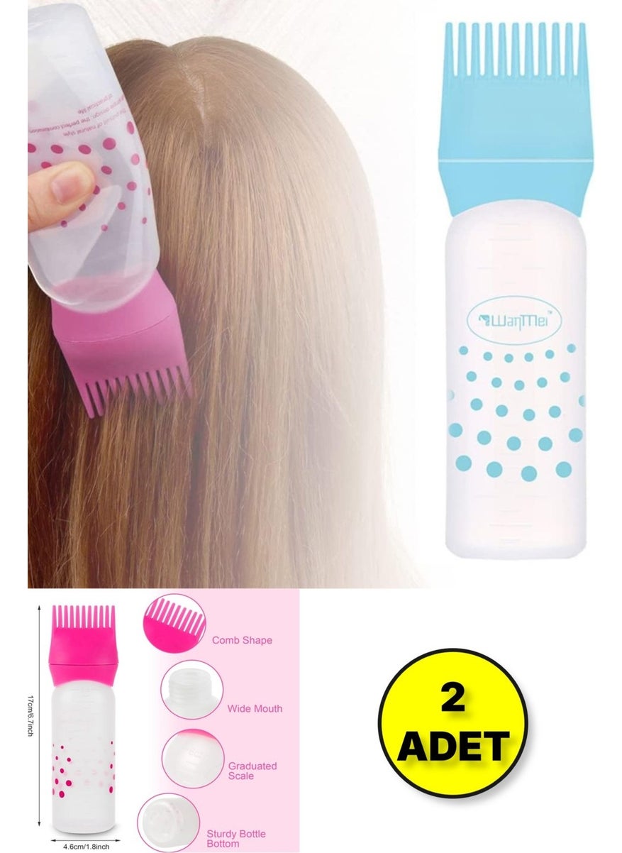 Toyfest Comb Hair Coloring Oiling Conditioning Bottle - 2 Pieces  - Image 1