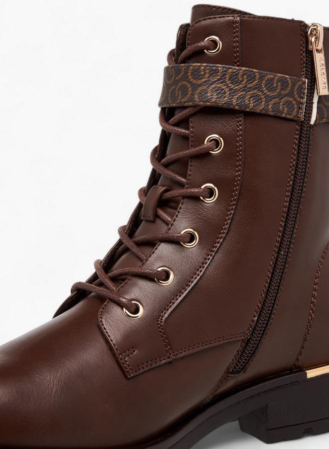 سيليست أحذية الكاحل النسائية برباط وجلد مدبوغ - Image 5