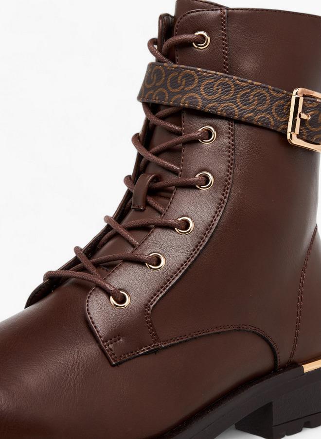 سيليست أحذية الكاحل النسائية برباط وجلد مدبوغ - Image 4