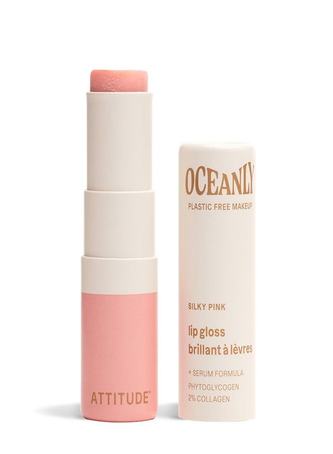 ATTITUDE Oceanly Sheer Lip Gloss Stick, EWG Verified, Titanium Dioxide-Free, Vegan Makeup & Beauty, Cruelty-Free, Plastic-Free, Silky Pink, 0.12 Ounces - Image 1