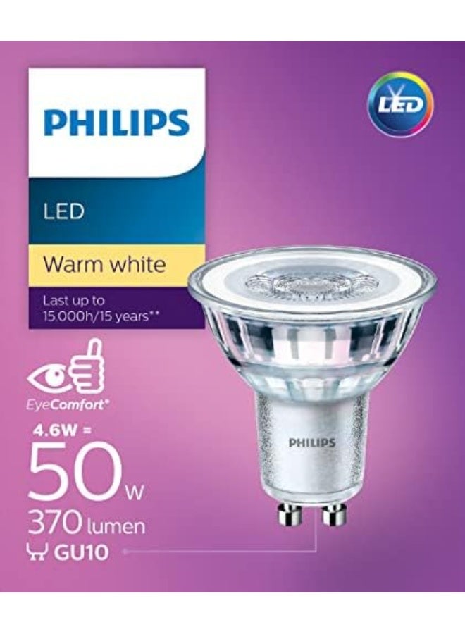 Philips LED Spotlight GU10 5W-50W Equivalent, (3000K), Non-Dimmable Warm White - Image 2
