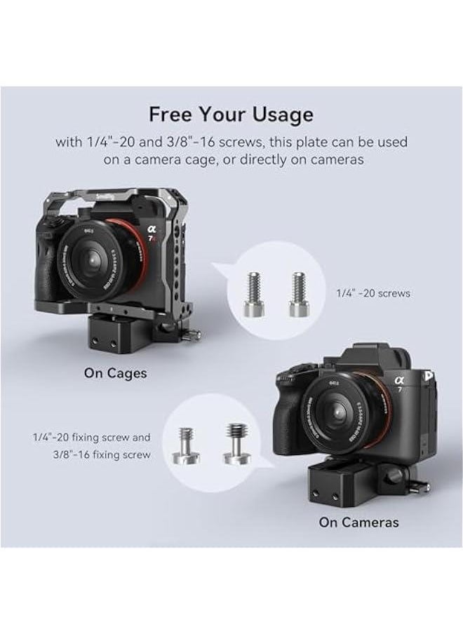 Camera Base Plate for Sony A6500 A6600 A6300 Canon R5 R6 A7SIII A7III Compatible with 15mm LWS Rod Rail Clamp Cages