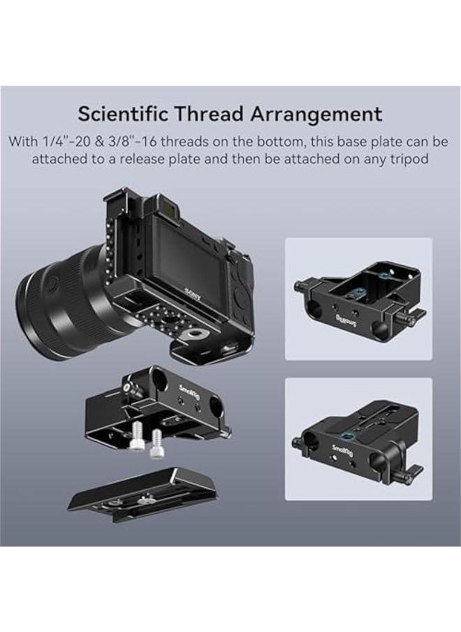 Camera Base Plate for Sony A6500 A6600 A6300 Canon R5 R6 A7SIII A7III Compatible with 15mm LWS Rod Rail Clamp Cages