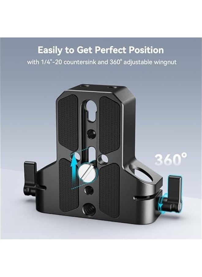 Camera Base Plate for Sony A6500 A6600 A6300 Canon R5 R6 A7SIII A7III Compatible with 15mm LWS Rod Rail Clamp Cages