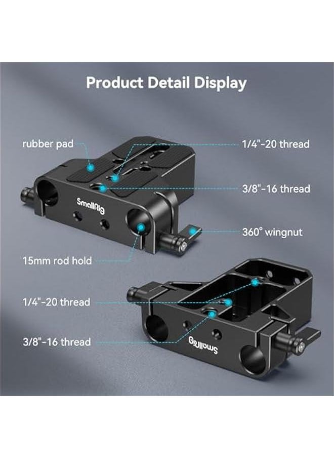 Camera Base Plate for Sony A6500 A6600 A6300 Canon R5 R6 A7SIII A7III Compatible with 15mm LWS Rod Rail Clamp Cages