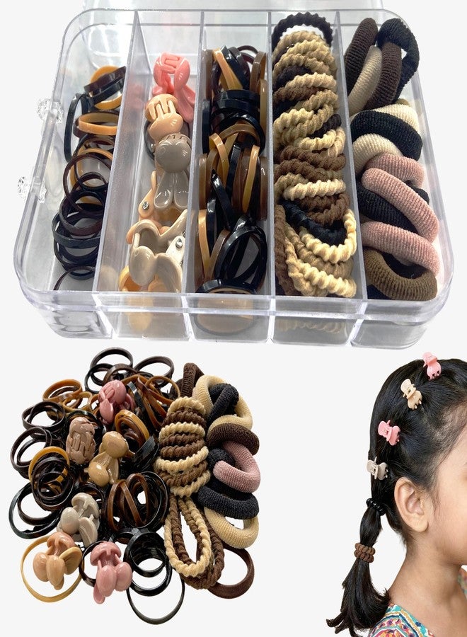 TEMPERIA Hair Accessories Birthday Gift Items for Girls & Kids | Combo of Hair Claw Clips, Rubber Band, Hair Pins & More | Cute Hair Styling Kit for Baby Girls for Party & Wedding | Multicolor -150pcs - Image 1