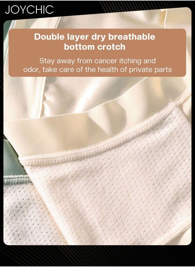 Joychic - 6 Pack Women High Waisted Slimming Elastic Comfy Briefs Anti-bacterial Satin Traceless Ladies Underwear  Female Evening Wear Multicolour - Image 1