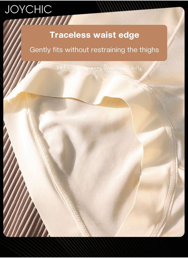 Joychic - 6 Pack Women High Waisted Slimming Elastic Comfy Briefs Anti-bacterial Satin Traceless Ladies Underwear  Female Evening Wear Multicolour - Image 1
