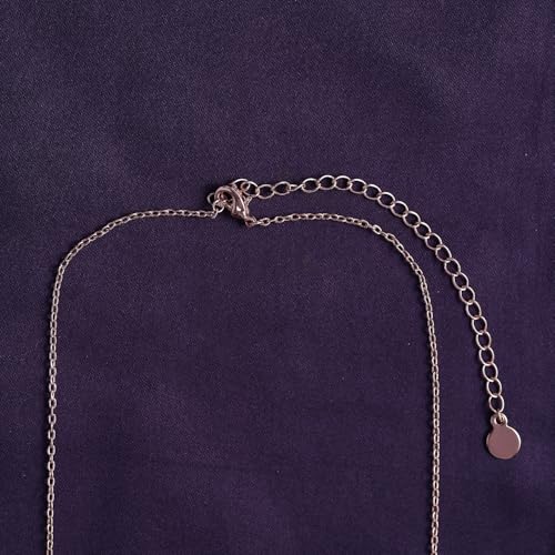 SAVEARTH DIAMONDS Five Stone Station Necklace for Women 1/2 Carat (ctw) Round Lab Created Moissanite Bezel-Set Choker Necklace 15"+3'' Extender in 18K Rose Gold Plated Jewelry for Her (0.50 ctw) - Image 4