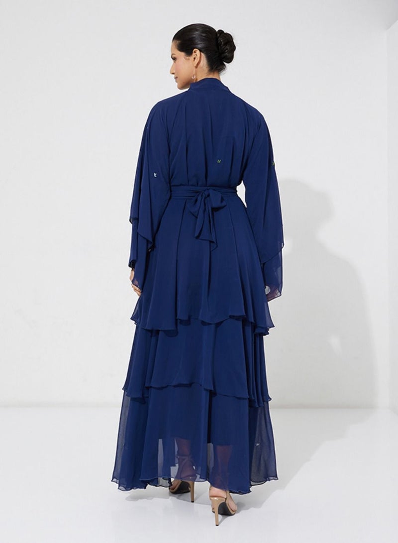 Rosette Abaya Navy Chiffon E - Image 3
