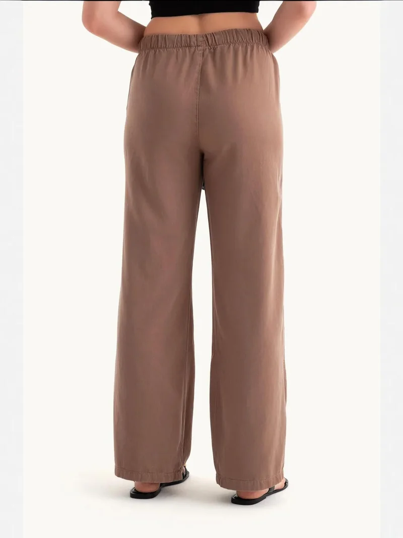 HICCUP High Waist Drawstring Straight Leg Trousers