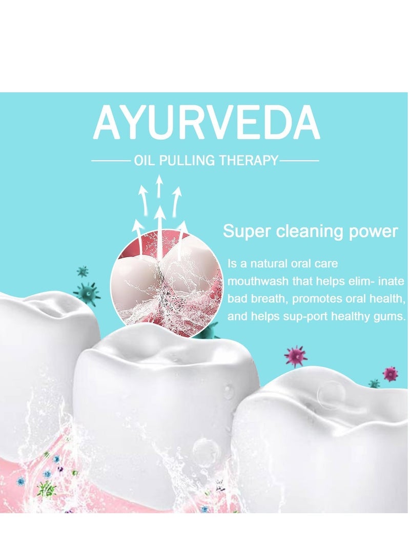 BabboSow Natural Coconut Oil Mouthwash, Whitening Mouthwash, Mouthwash Oil Containing Coconut Oil and Peppermint Oil, Fresh Breath, Whiten Teeth, Good for Teeth and Gum Health 8oz (With Tongue Scraper) - Image 4