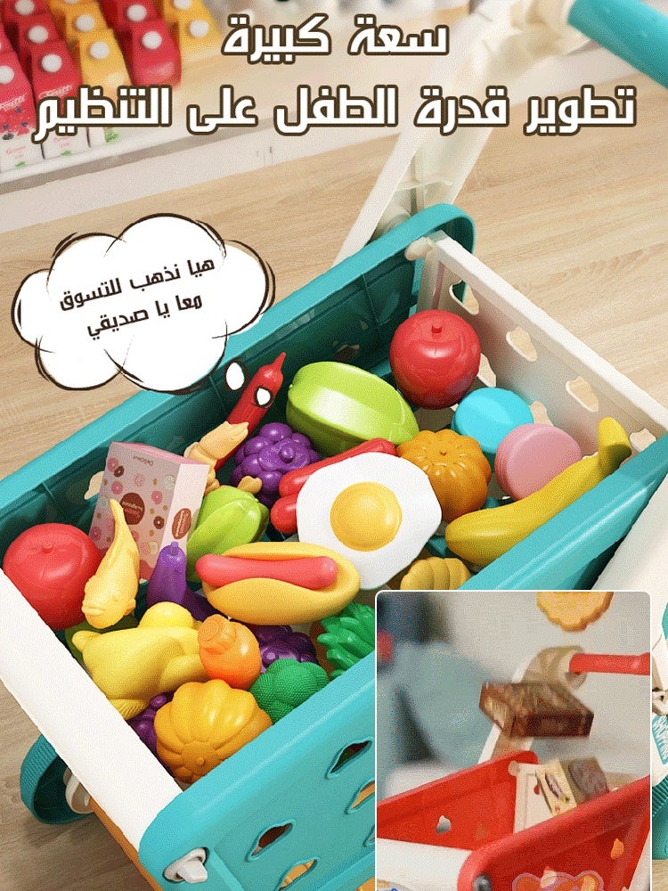 لعبة عربة التسوق للتظاهر للأطفال - مجموعة ألعاب منزلية ممتعة للأطفال - Image 3