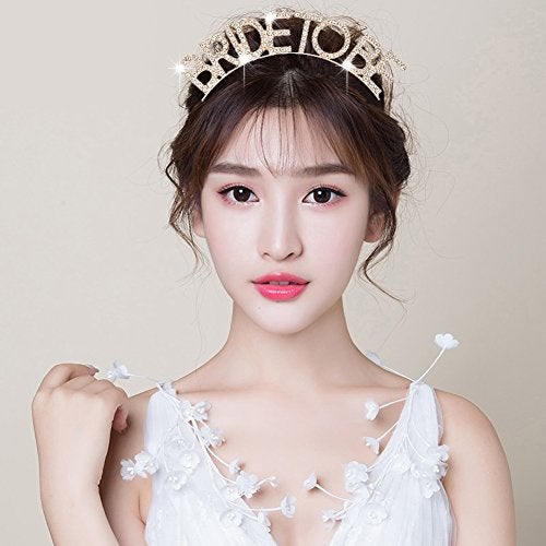 DAXI Wedding Bridal Tiaras Bride to Be Tiara Bridal Shower Headband Bachelorette Party Crown Decorations - Image 2