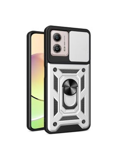 HuHa Case Cover For For Motorola Moto G53 / G13 / G23 5G Sliding Camera Cover Design TPU+PC Phone Case(Silver) 